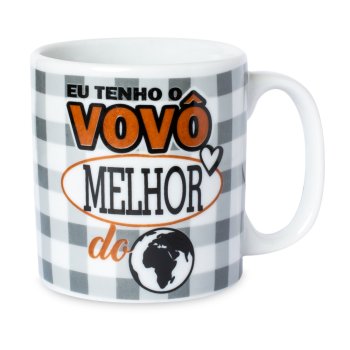 Caneca de Porcelana 320 ml decoração faixa- Vô