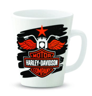 Caneca de Porcelana 300 ml decoração  Motos sortidos, (1 lado da caneca). 361