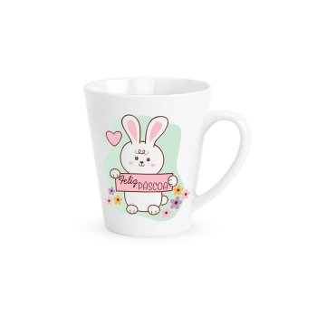 Caneca de Porcelana Tulipa 300 ml decoração  Pascoa sortidas, (1 lado da caneca). 362