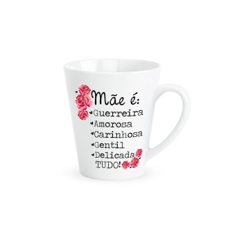 Caneca de Porcelana 300  ml Decoração Spot - sortidas Mãe, (1 lado da caneca). 363